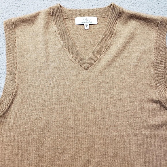 Turnbury Sweater Mens Large Brown Classiccore Extra Fine Merino Wool V-Neck - Picture 5 of 14